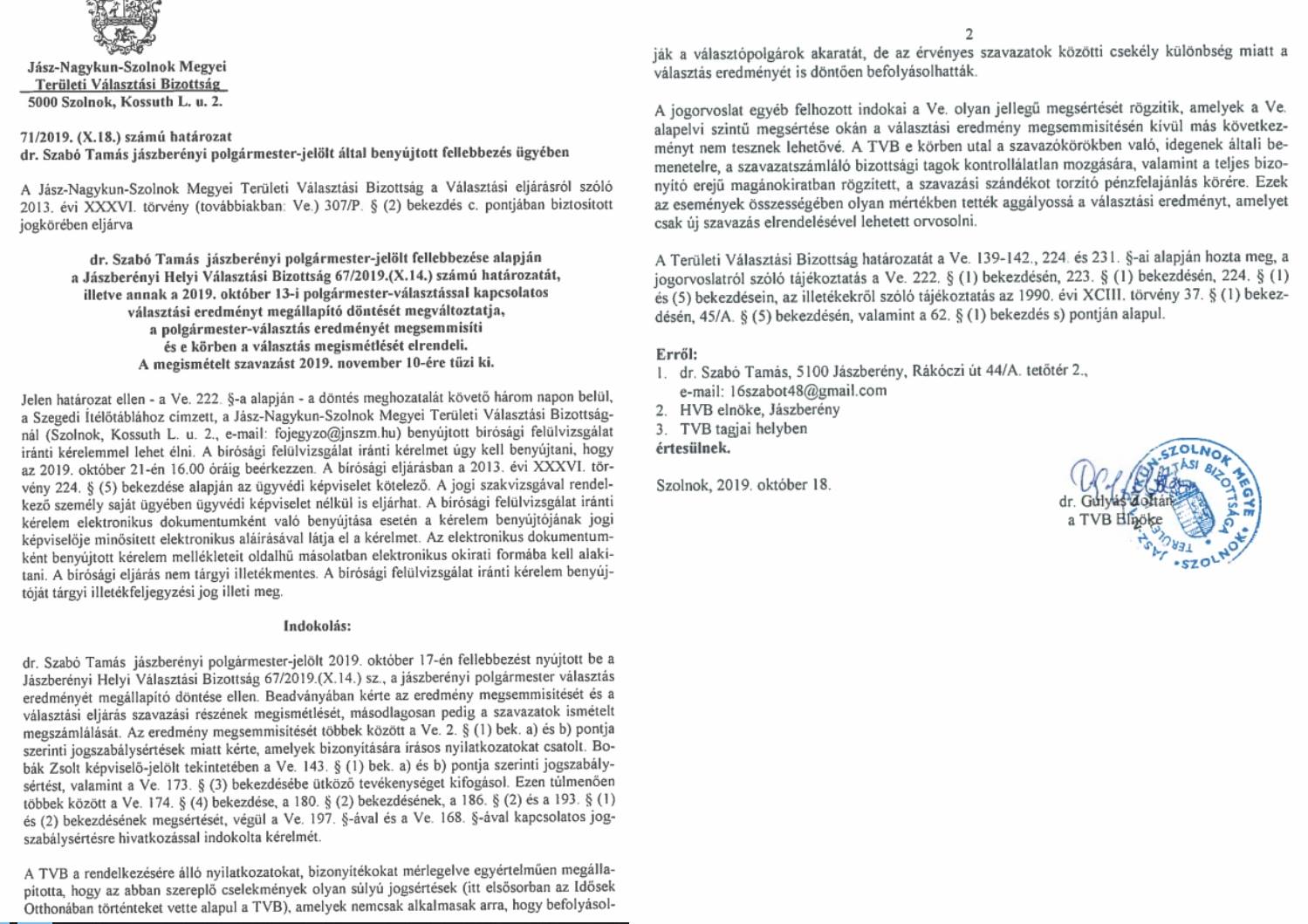 Megismételhetik a polgármester-választást Jászberényben - vasárnap tizennégy szavazattal győzött a népfront