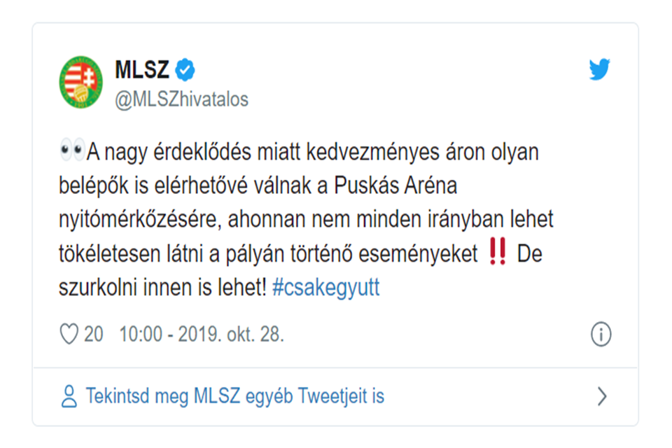 Új Puskás: nem tökéletesen látni a pályát, de szurkolni így is lehet