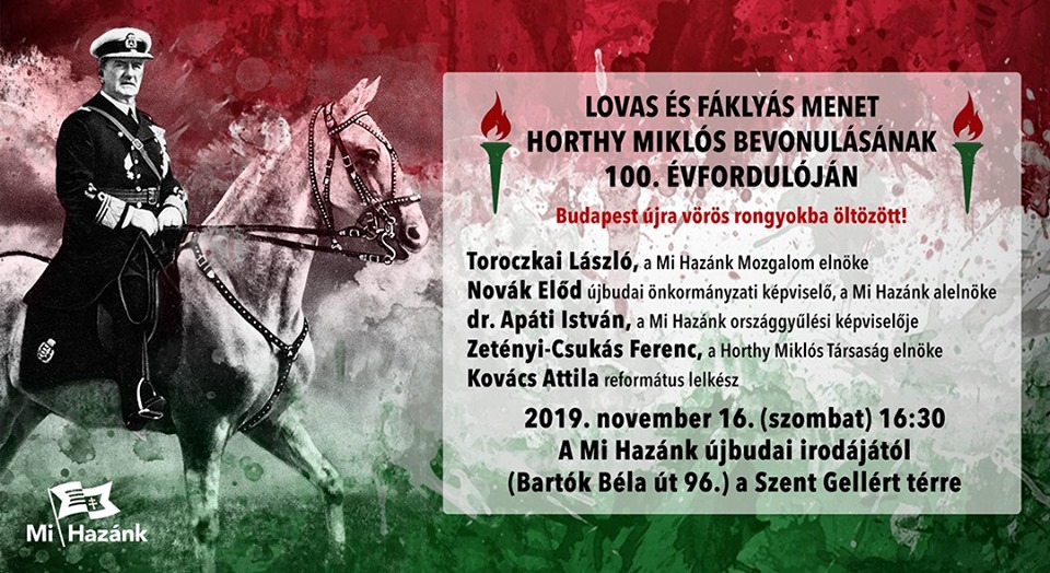 "Budapest újra vörös rongyokba öltözött!" - Lovas menetet szervez a Horthy-bevonulás évfordulójára a Mi Hazánk