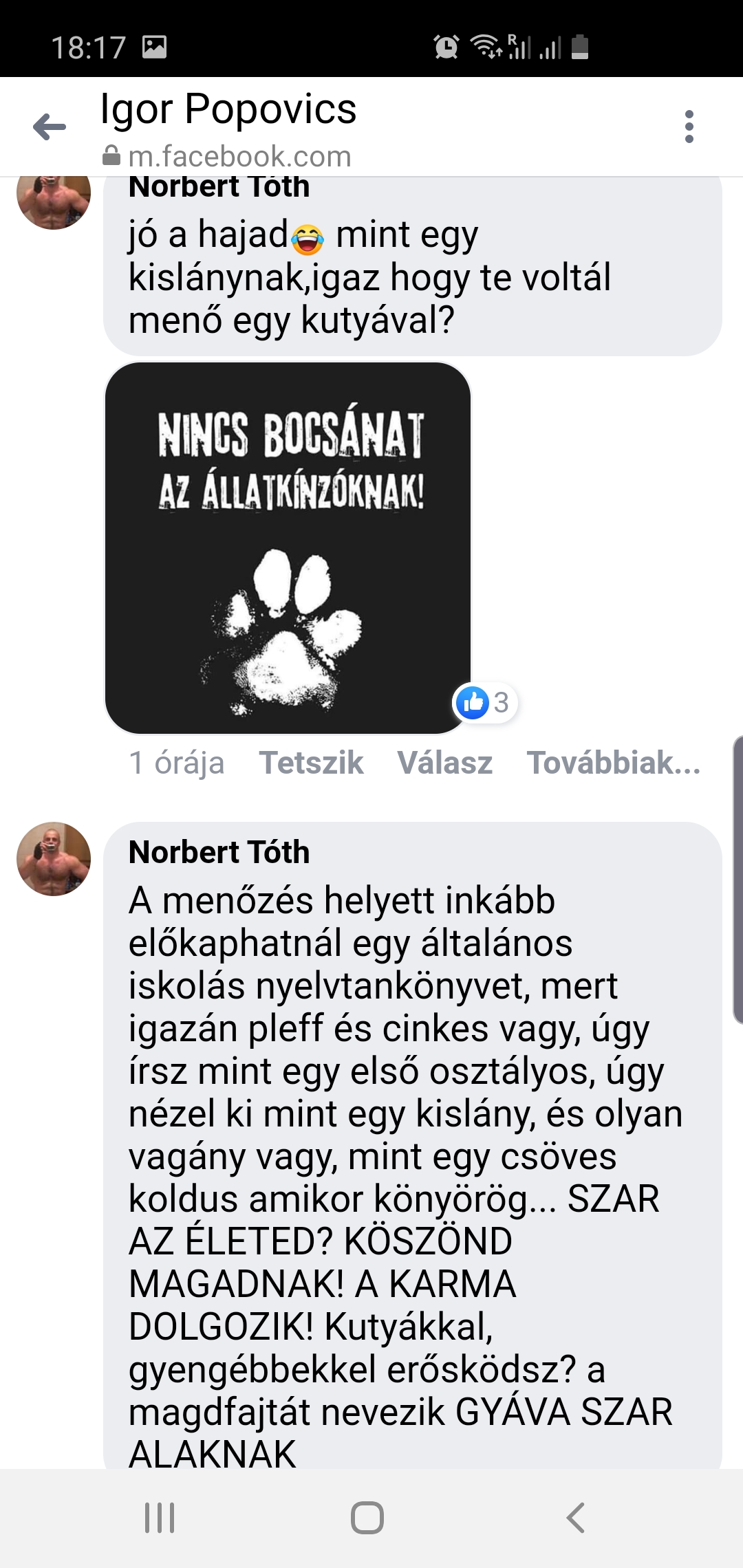 "Kézfejjel kapott az orrára, hogy megcsicskuljon" - videóval