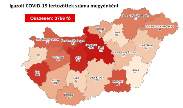 Meghalt 5 beteg és 3756-ra emelkedett a fertőzöttek száma