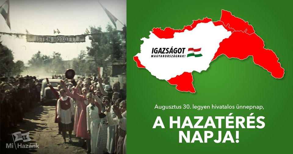 Méltó válasz az román Trianon-törvényre: legyen a Hazatérés Napja a második bécsi döntés évfordulója!