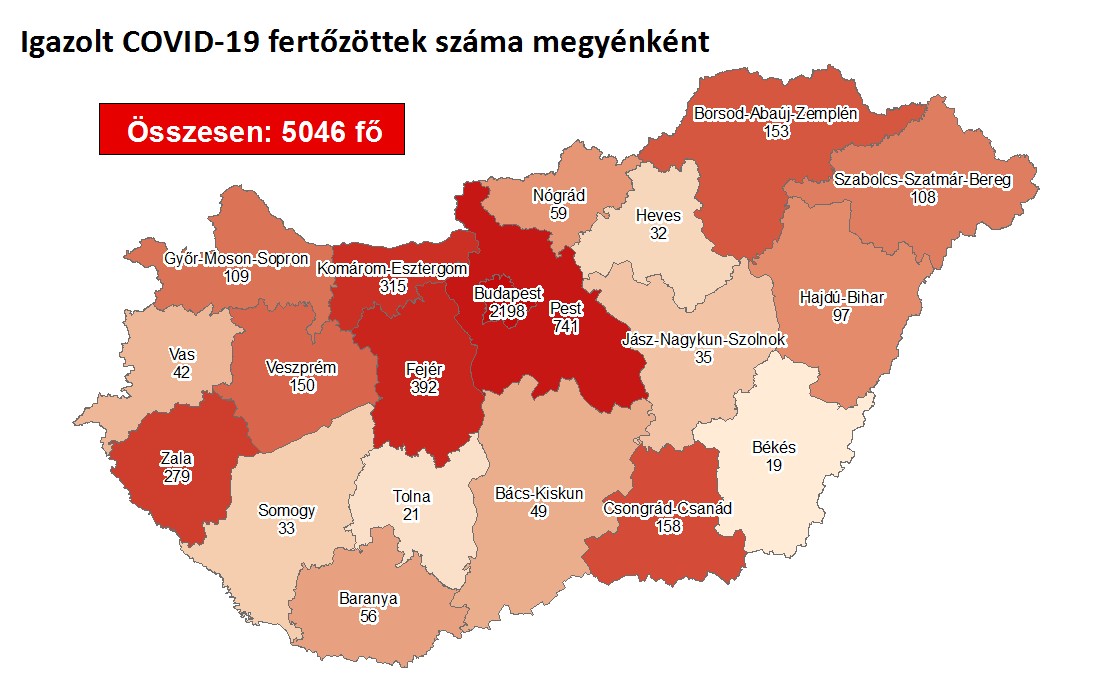 Negyvennéggyel nőtt a fertőzöttek száma Magyarországon