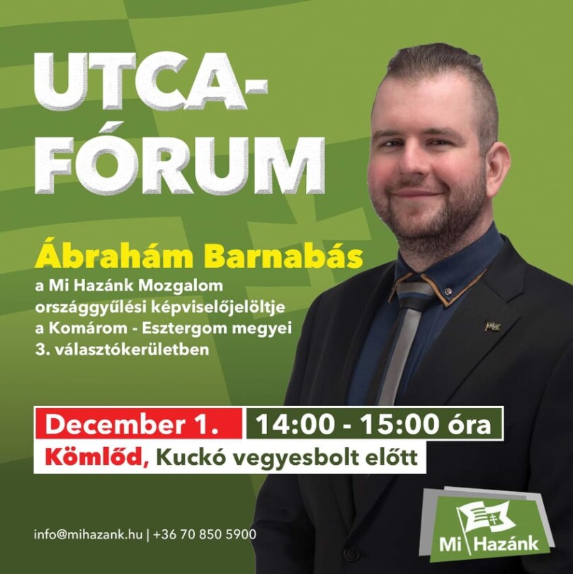 Kömlődön folytatja kampányát Ábrahám Barnabás