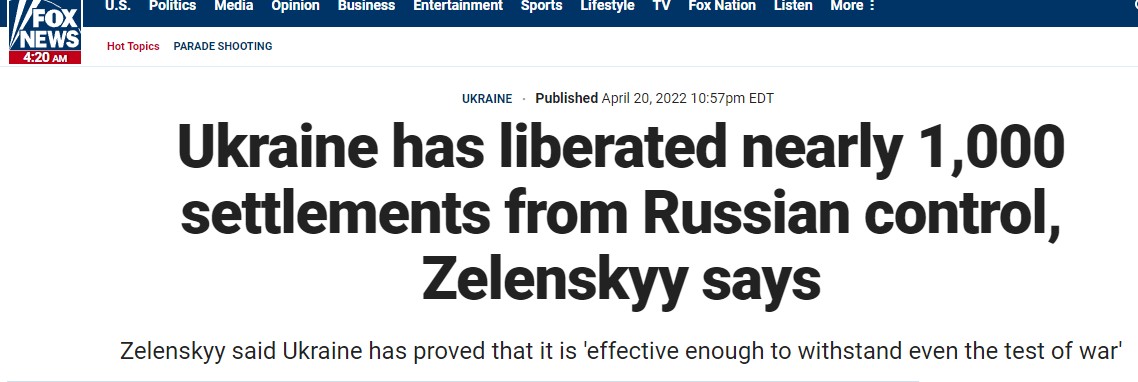 Zelenszkij alternatív valóságában az ukrán erők havonta visszafoglalnak ezer települést