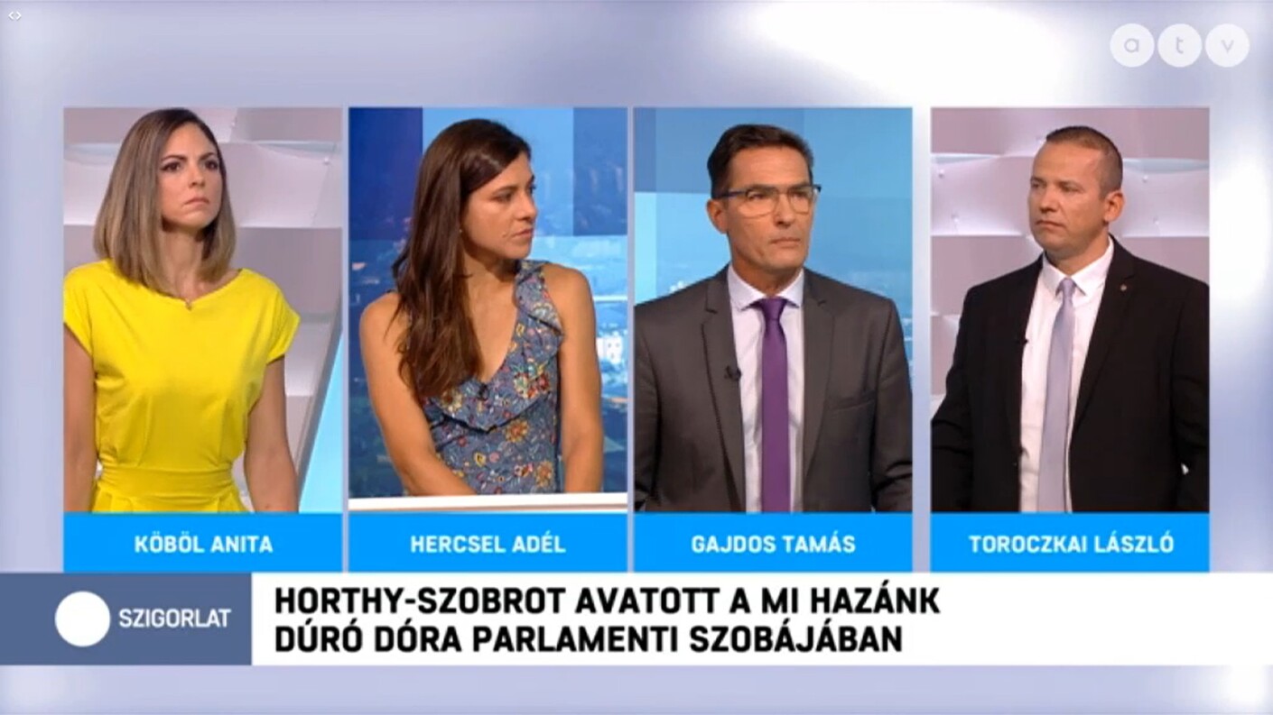 Az ATV-ben kérdezték Toroczkait a Horthy-szobor felavatása után (videó)