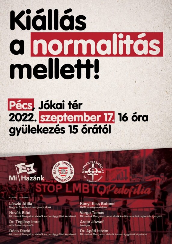 Demonstráció a normalitás mellett: Pécs sem kér az öncélú magamutogatásból!