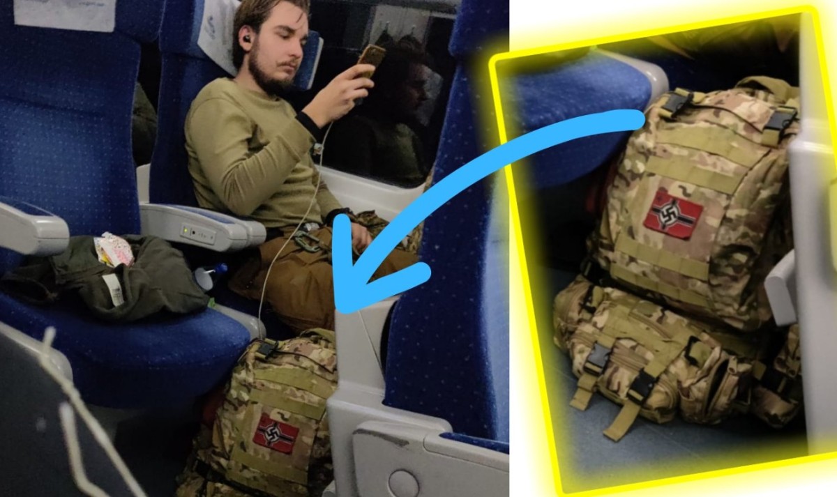 Horogkereszttel a táskáján utazó ukrán katonára akadt ki Izrael