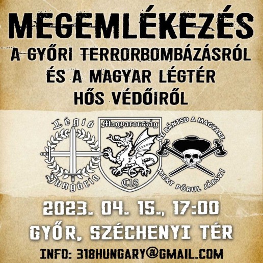 Megemlékezés a győri terrorbombázásról és a magyar légtér hős védőiről