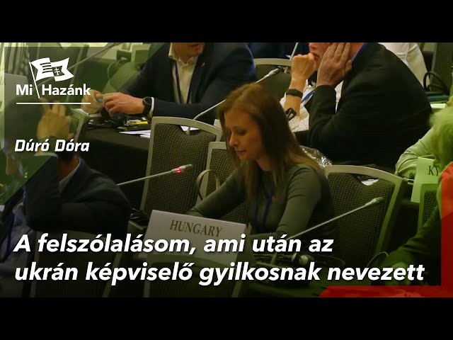Dúró Dóra mellé ült felszólalása közben az ukrán képviselő, és gyilkosnak nevezte