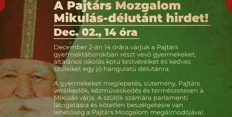 A Pajtárs Mozgalom Mikulás-délutánt hirdet!