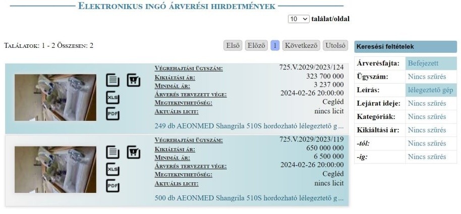 Senkinek sem kellettek a külügyminisztérium töredékáron árult lélegeztetőgépei
