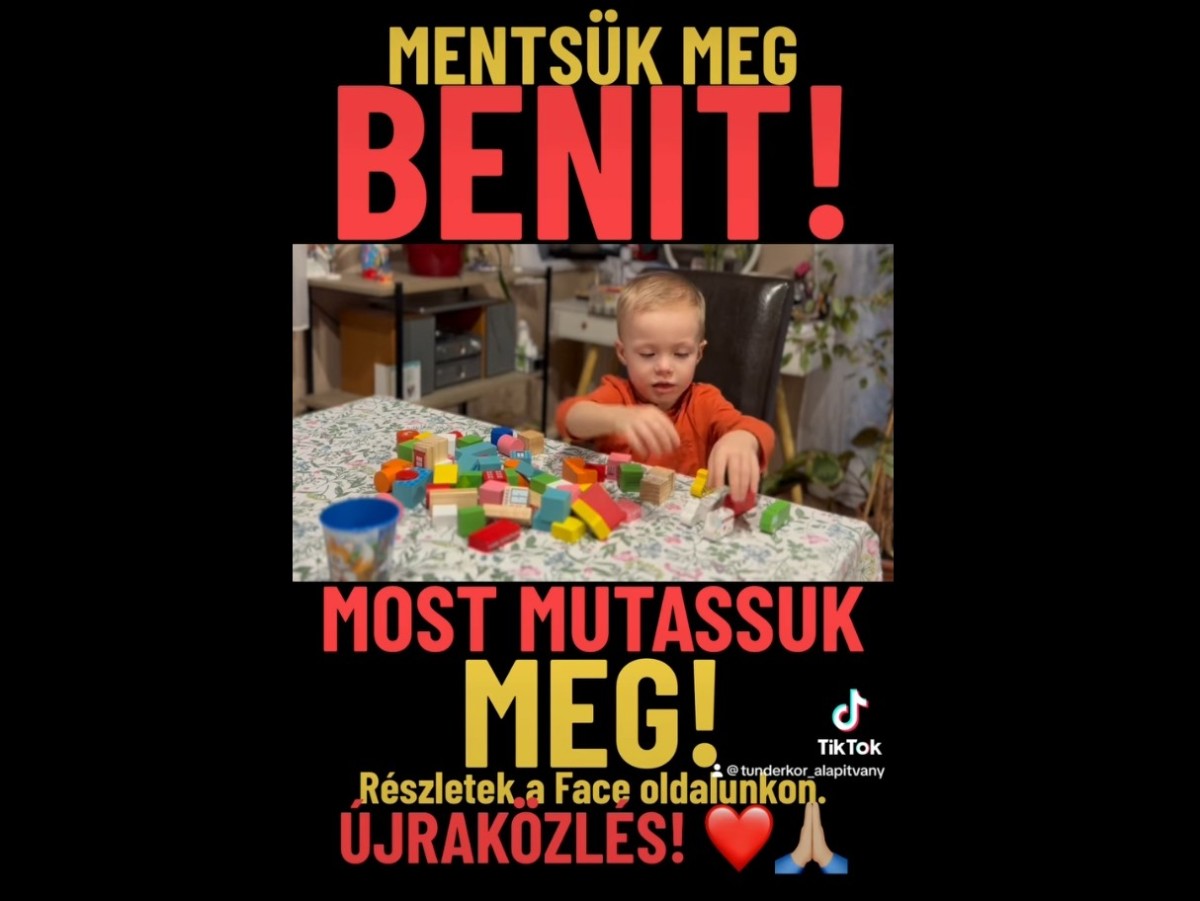 A kis Beni életének megmentésére gyűjtenek a kétségbeesett szülei