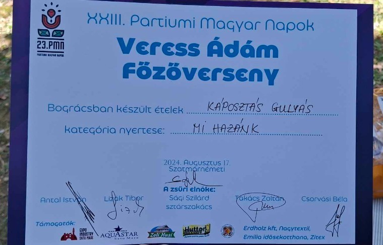 Különdíjat kapott a szatmári Mi Hazánk