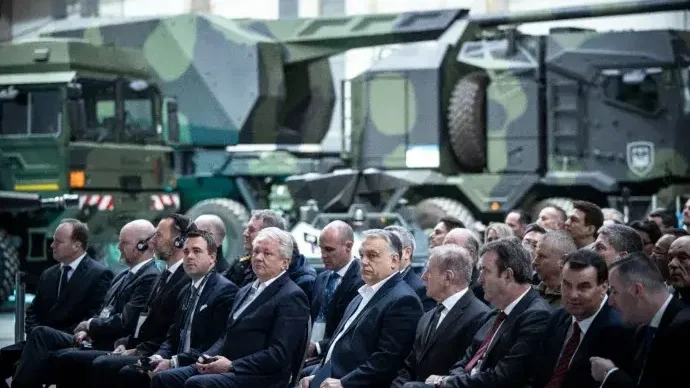 Prime Minister Viktor Orbán at the Lynx combat vehicle factory opening at Rheinmetall’s ZalaZONE site in Zalaegerszeg, 26 March 2022 – Photo: Zoltán Fischer / PM’s Press Office / MTI