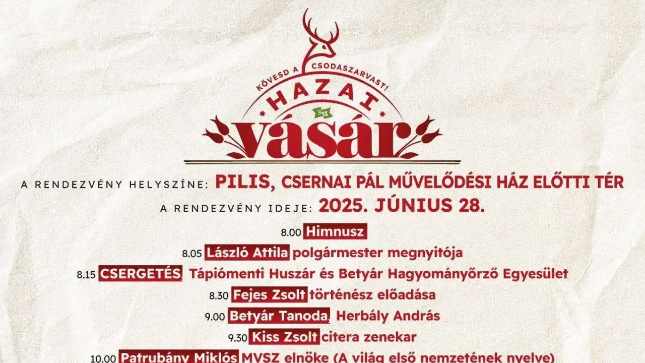 Pilisen folytatódik a nagy sikerű Hazai Vásár rendezvénysorozat