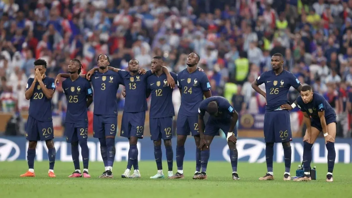 A „francia" labdarúgó-válogatott játékosai a 2022-es katari világbajnokságon (fotó: Getty Images)