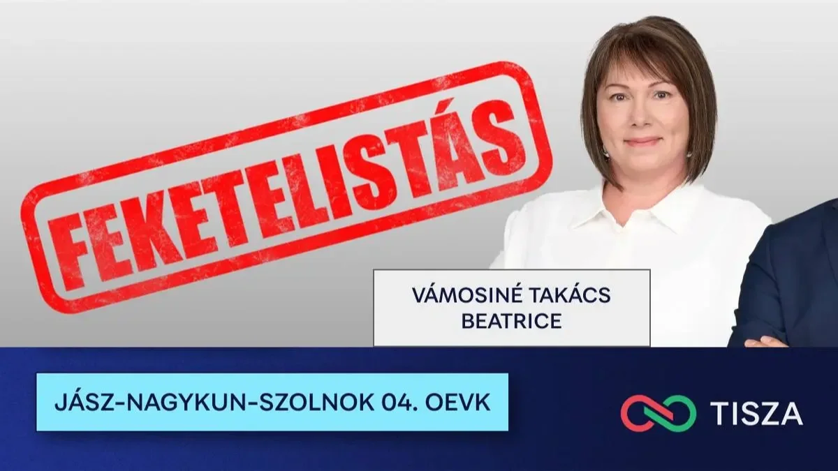 Vámosiné Takács Beatrice, a Tisza Párt jelöltje Jász-Nagykun-Szolnok vármegye 4. számú választókerületében