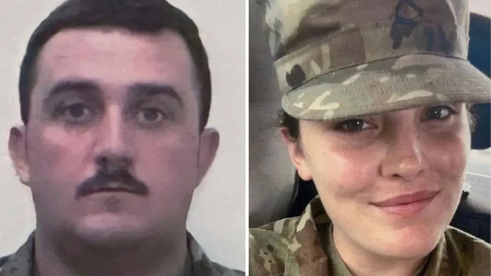 A meglőtt Nemzeti Gárda-tagok – bal oldalon Andrew Wolfe, jobb oldalon Sarah Beckstrom.