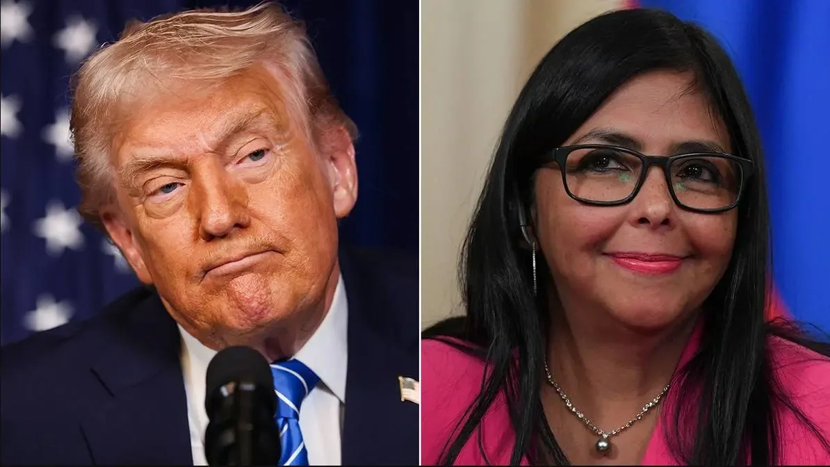 Donald Trump és Delcy Rodriguez | Fotó: Joe Raedle/Kirill Kudrjavcev/AFP/Getty Images