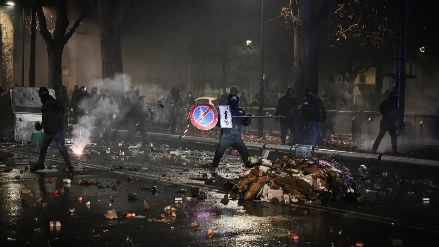 Szélsőbaloldali zavargások Torinóban 2026. január 31-én. | Kép forrása: Reddit
