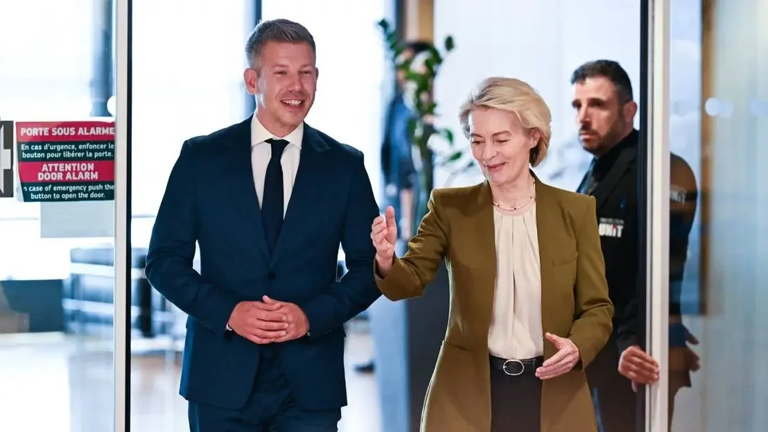 Kép forrása: Getty Images Magyar Péter és  Ursula von der Leyen Brüsszelben 2026. április 29-én