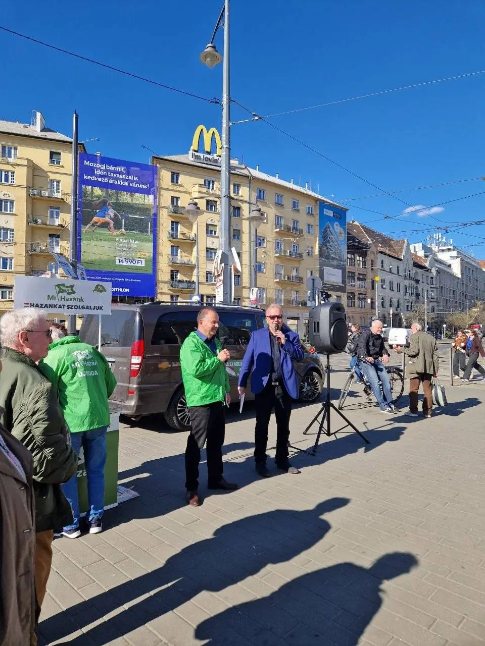 Gaudi-Nagy Tamás és Nagy Attila utcafóruma 2026. 04. 09-én a Móricz Zsigmond körtéren. | Fotó: Magyar Jelen