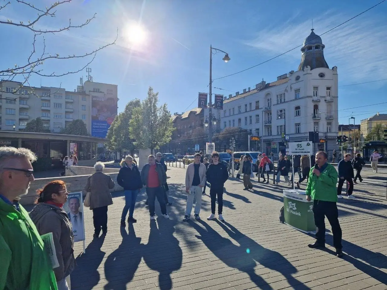 Gaudi-Nagy Tamás és Nagy Attila utcafóruma 2026. 04. 09-én a Móricz Zsigmond körtéren. | Fotó: Magyar Jelen