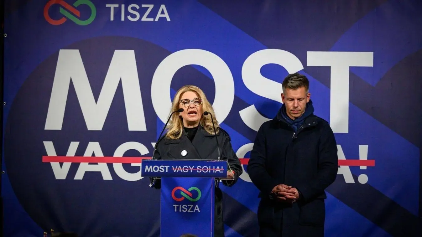 Hallerné Nagy Anikó és Magyar Péter. | Kép forrása: Tisza párt