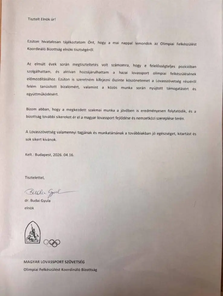 Budai Gyula lemondása