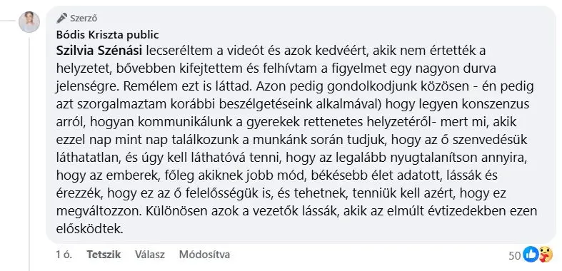 Fotó forrása: Bódis Kriszta Facebook-oldala