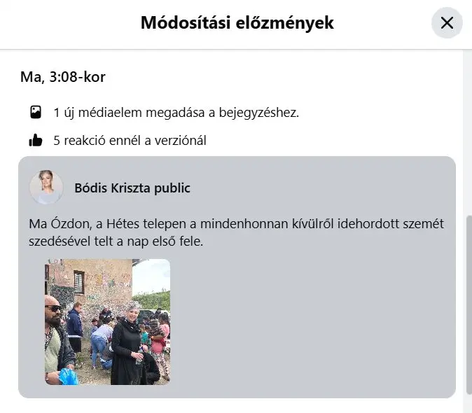 Fotó forrása: Bódis Kriszta Facebook-oldala