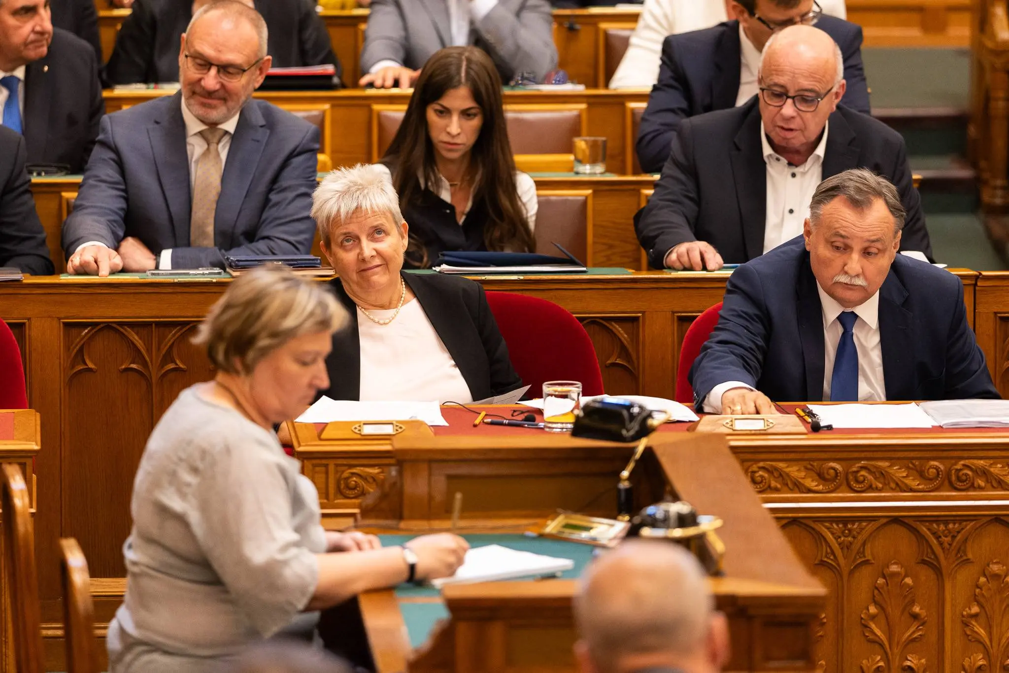 Mintha Lannert Judit oktatási és gyermekügyi miniszter forgatná a szemét | Fotó: Kiss András Kristóf