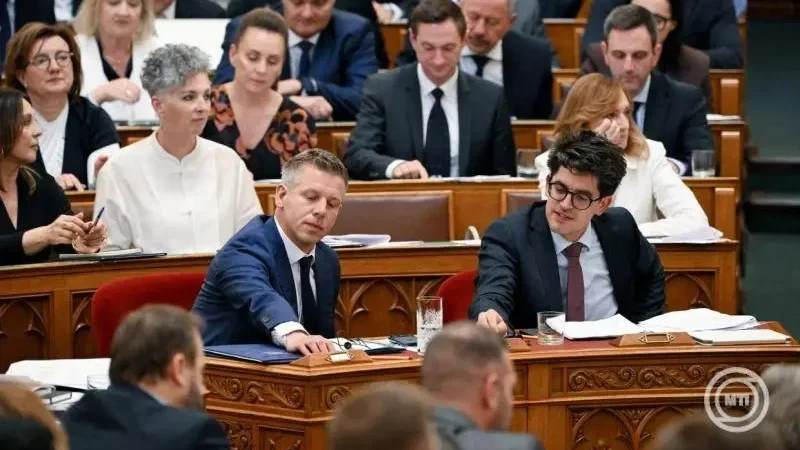 Magyar Péter szavaz az Alaptörvény módosításáról az Országgyűlés plenáris ülésén | Forrás: MTI