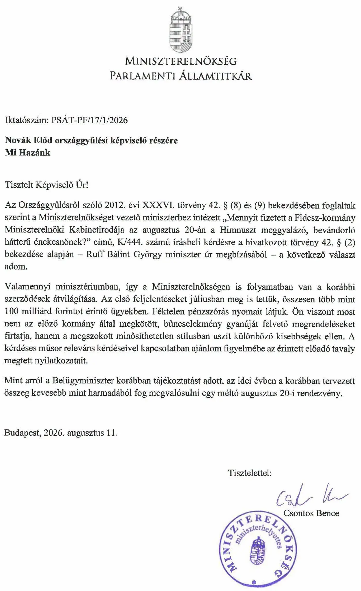 Kép forrása: Novák Előd Facebook-oldala